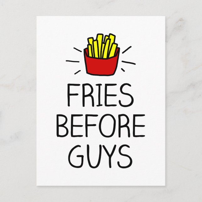 Carte Postale fries before guys with most charming illustration (Devant)