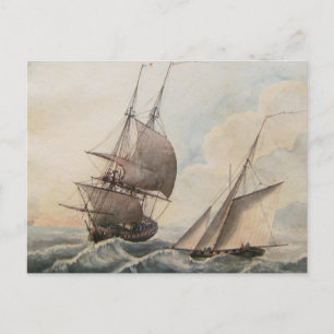 Carte Postale Frigate dans une houle 17ème siècle