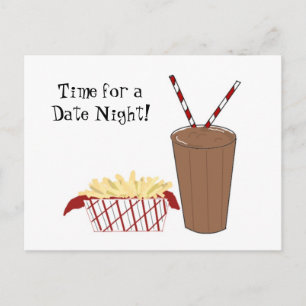 Carte Postale Frites et un milkshake