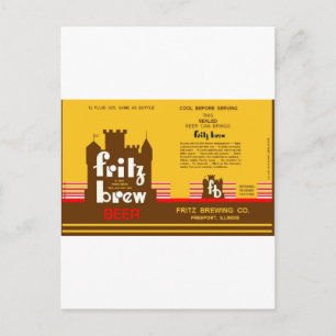 CARTE POSTALE FRITZ BREW CONE TOP BIÈRE PEUT CONCEVOIR FREEPORT