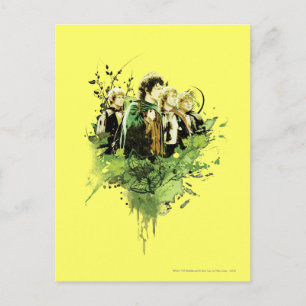 Carte Postale FRODO™ avec Hobbits Vector Collage