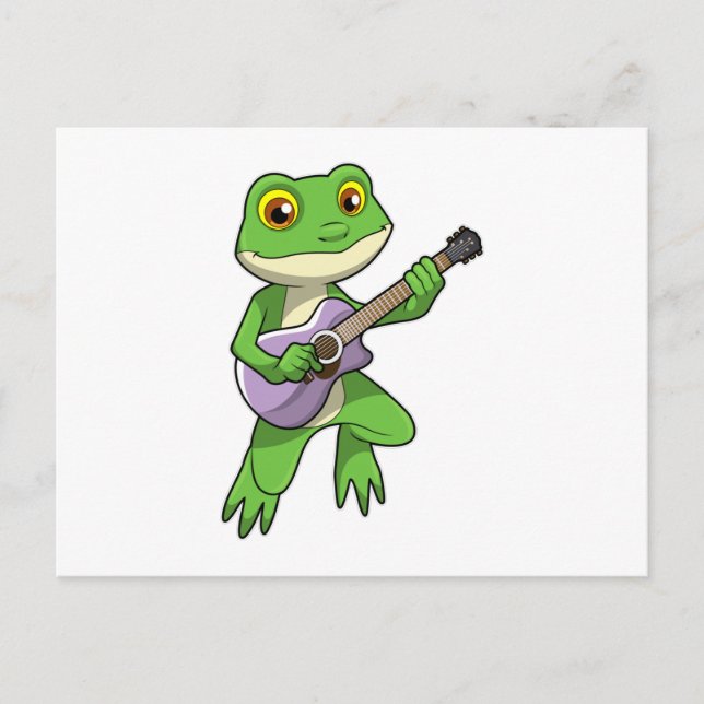 Carte Postale Frog à Musique avec Guitare (Devant)
