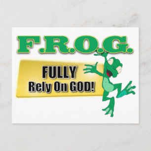CARTE POSTALE FROG ACRONYME CHRÉTIEN PLEINEMENT COMPTER SUR DIEU