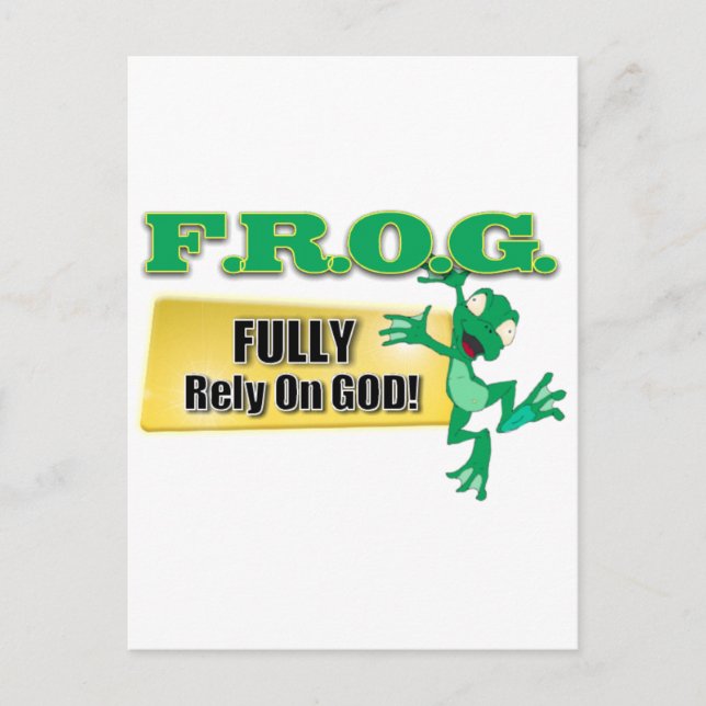 CARTE POSTALE FROG ACRONYME CHRÉTIEN PLEINEMENT COMPTER SUR DIEU (Devant)