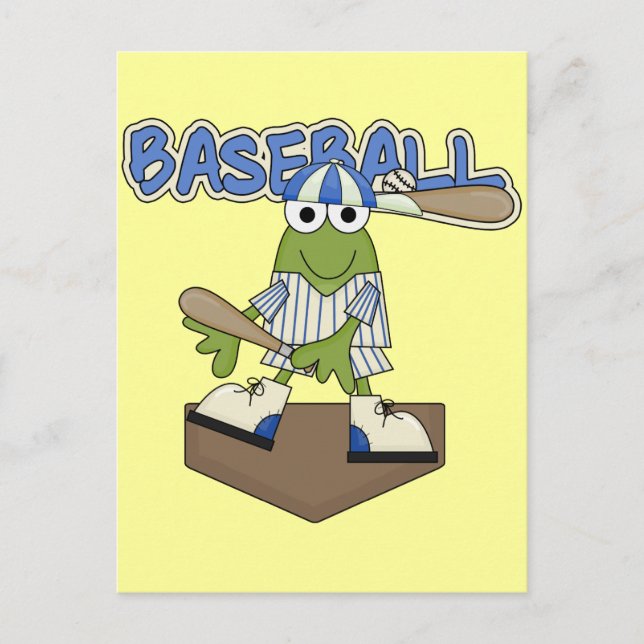 Carte Postale Frog Baseball Home Plate Tshirts et cadeaux (Devant)