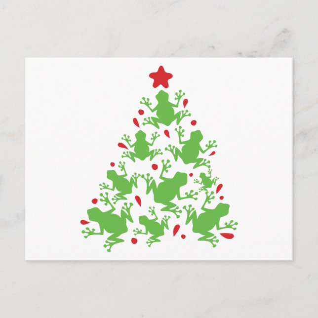 Carte Postale Frog Christmas Tree Père Noël Frog Funny Christmas (Devant)