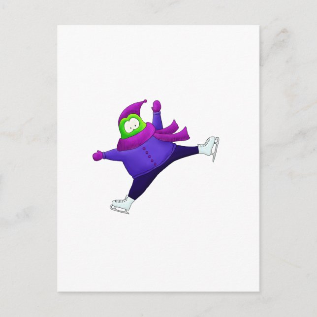 Carte Postale Frog de patinage de saut à éclats (Devant)