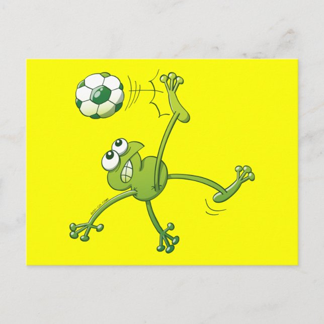 Carte Postale Frog Exécuter un Bycicle Kick avec une balle de fo (Devant)