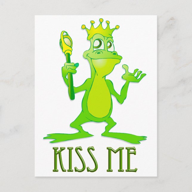 Carte Postale Frog Prince m'embrasse (Devant)