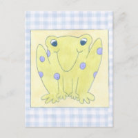 Frog Trio on Gingham Cloth