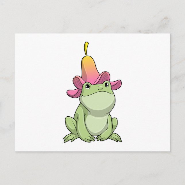 Carte Postale Frog with Plumeria (Devant)