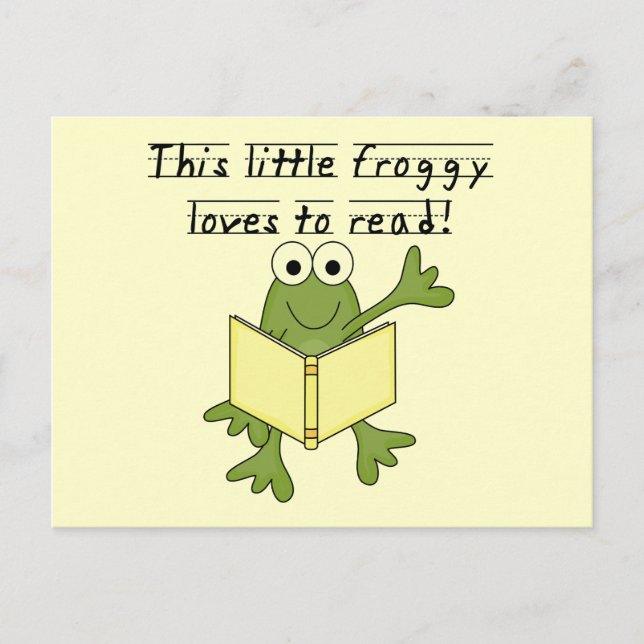 Carte Postale Froggy aime lire les T-shirts et les cadeaux (Devant)