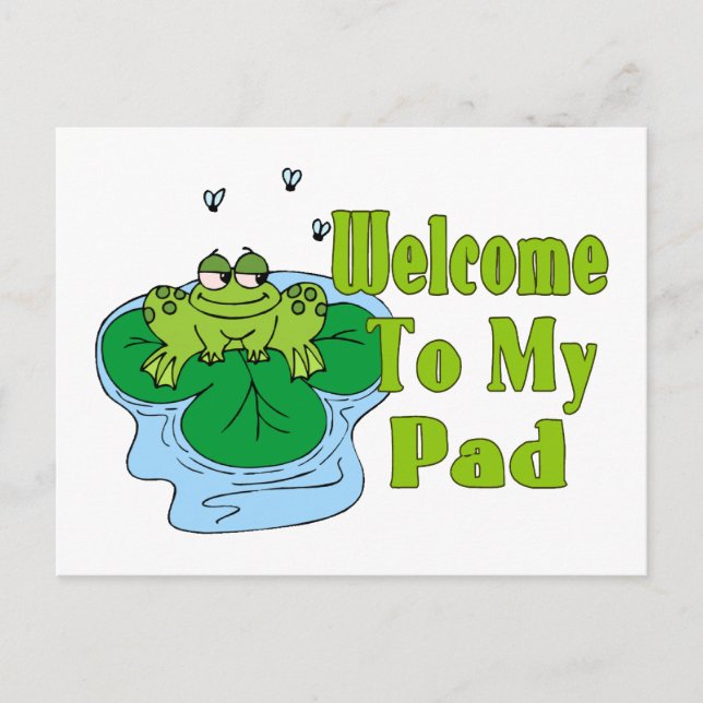 Carte Postale Froggy Dit Bienvenue À Mon Pad (Devant)