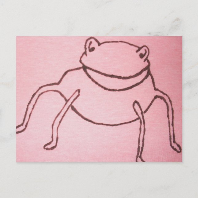 Carte Postale froggy log legs in pink (Devant)