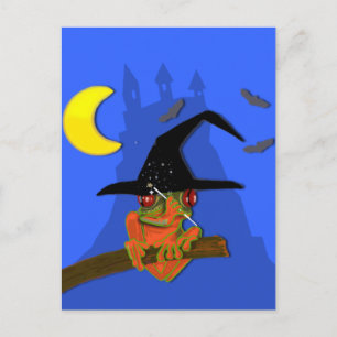 Carte Postale Froggy sorcière lance un sort