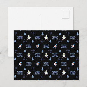 Carte Postale Froid Météo Courir Noël Snowman