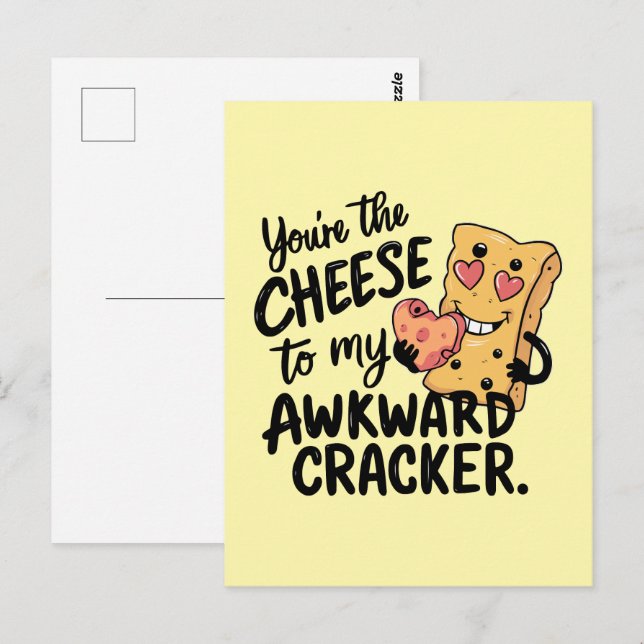 Carte Postale Fromage à Mon Awkward | Drôle et mignonne Valentin (Devant / Derrière)
