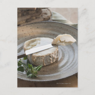 Carte Postale Fromage de brie dans l'assiette