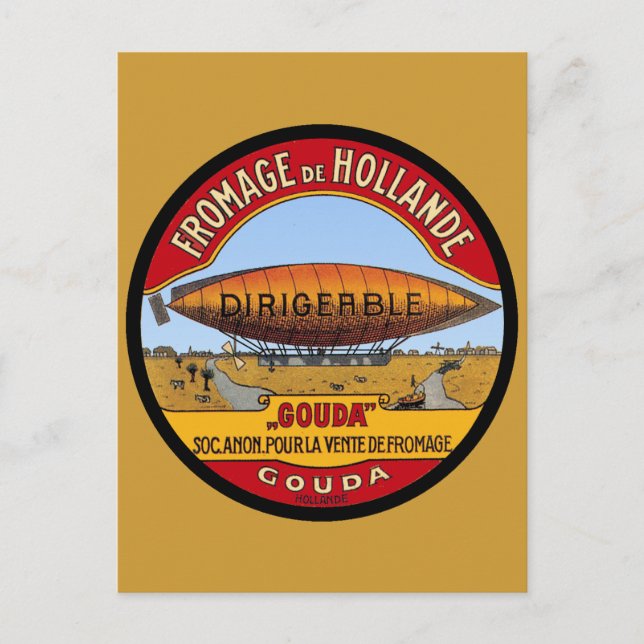 Carte Postale Fromage Holland Dirigeable (Devant)