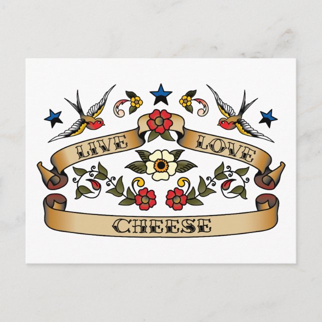 Carte Postale Fromage Live Love (Devant)