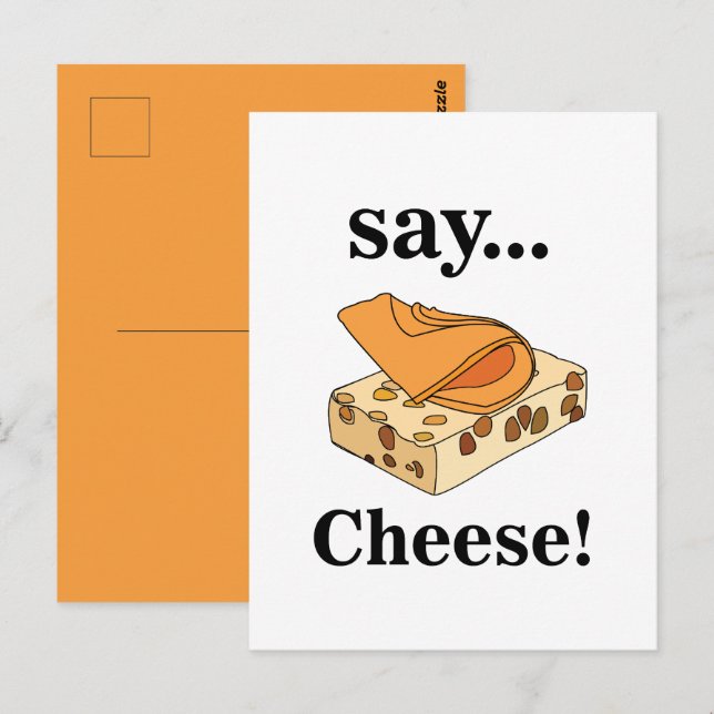 Carte Postale Fromage Nourriture drôle (Devant / Derrière)