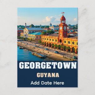 Carte Postale Front colonial de Georgetown et patrimoine guyanai