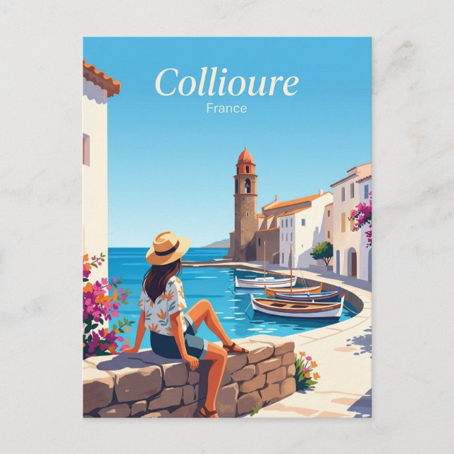 Carte Postale Front de mer de Collioure France (Devant)