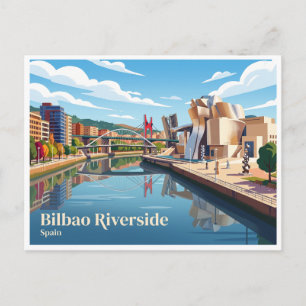 Carte Postale Front de mer de la rivière Nervión Bilbao Espagne