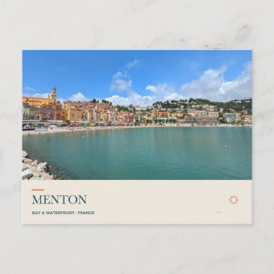 Carte Postale Front de mer de Menton et baie méditerranéenne