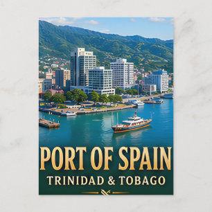 Carte Postale Front de mer de Port-d'Espagne et énergie caribéen