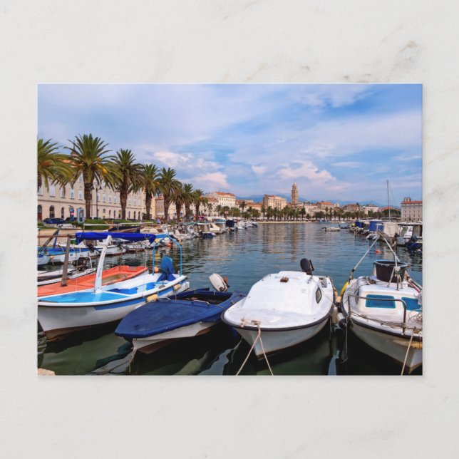 Carte Postale Front de mer de Riva, Split, Croatie (Devant)