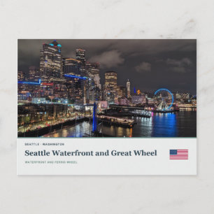 Carte Postale Front de mer de Seattle et Grande Roue