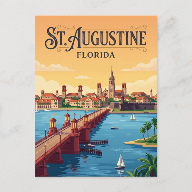 Carte Postale Front de mer de St. Augustine USA (Devant)