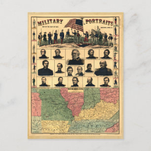 Carte Postale Frontière de guerre civile Portraits militaires 18
