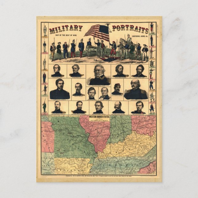 Carte Postale Frontière de guerre civile Portraits militaires 18 (Devant)