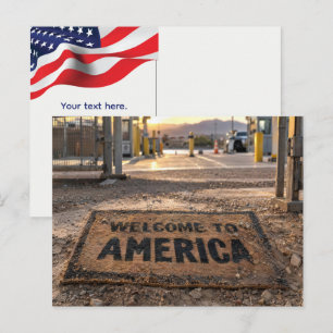 Carte Postale Frontière des États-Unis avec Tapis de Bienvenue