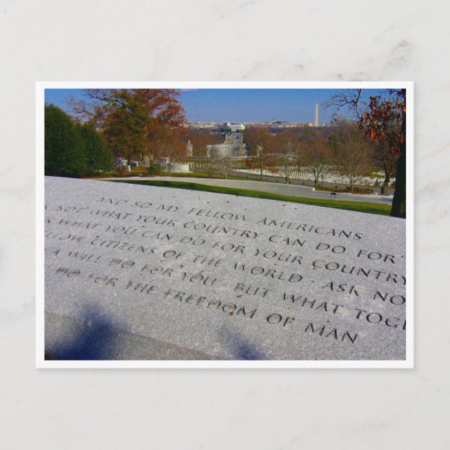 Carte Postale frontière du mémorial JFK d'Arlington (Devant)