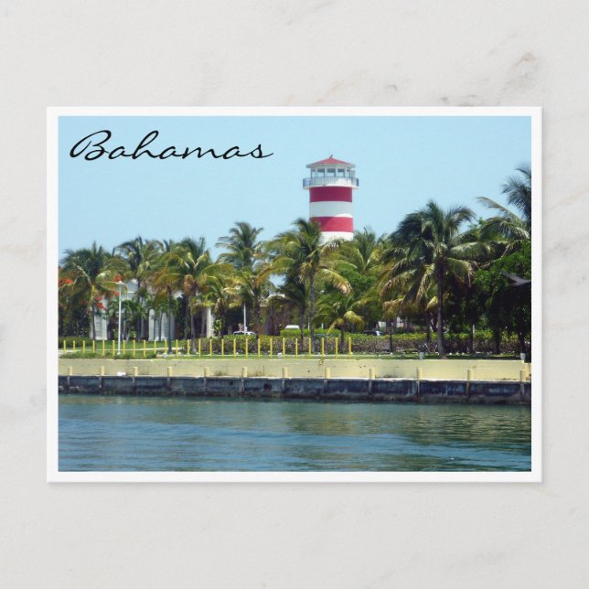 Carte Postale frontière du phare de bahamas (Devant)