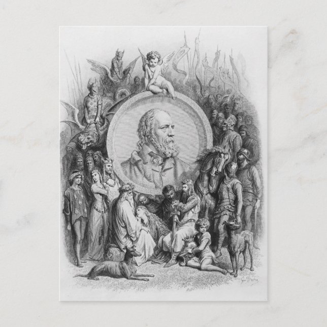 Carte Postale Frontispiece aux 'Idylles du Roi' (Devant)