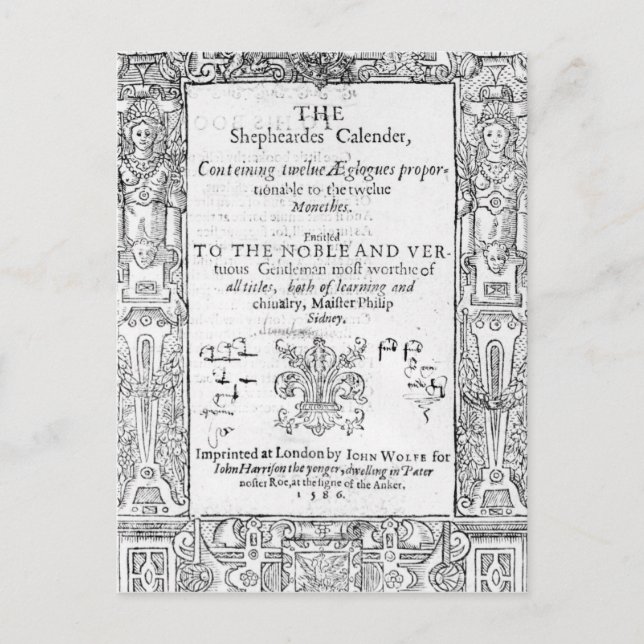 Carte Postale Frontispiece de 'The Shepeards Calender' (Devant)