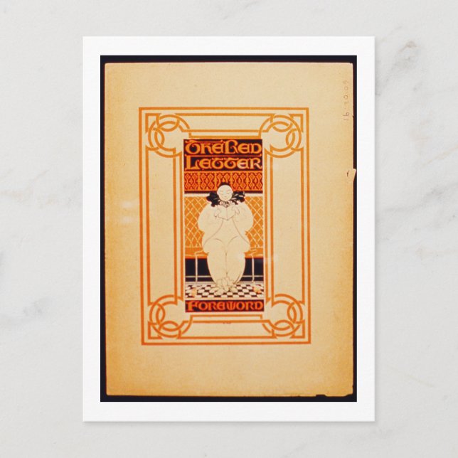 Carte Postale Frontispiece pour 'One Red Letter' (litho couleur) (Devant)
