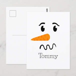 Carte Postale Frosty, le Snowman, face confuse