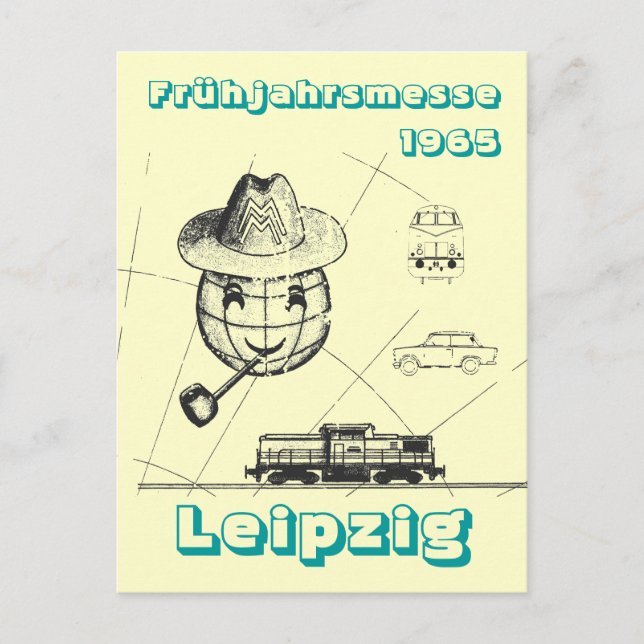 Carte Postale Frühjahrsmesse Leipzig Werbedesign DDR. (Devant)
