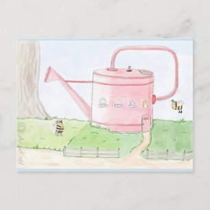 Carte Postale Frühlings gruss hummel gießkanne garten postkarte