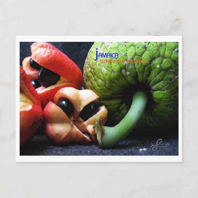 Carte Postale Fruit ackee jamaïcain et pain (Devant)