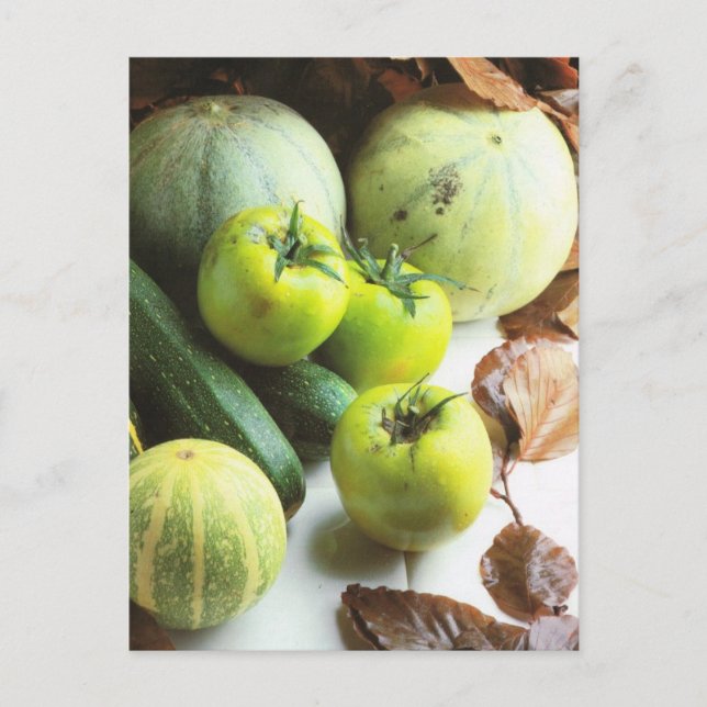 Carte Postale Fruit and vegetables, Green tomatoes et melons (Devant)
