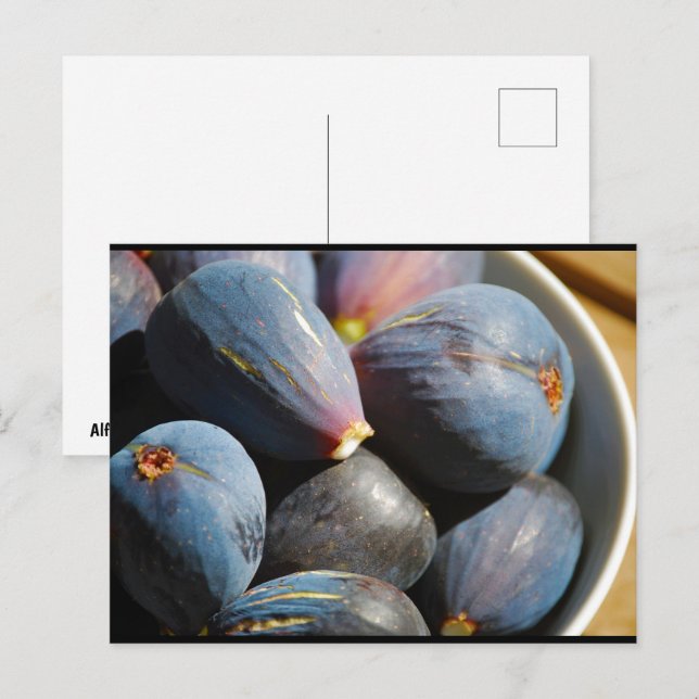 Carte Postale Fruit de Figue Violette dans un Bol (Devant / Derrière)