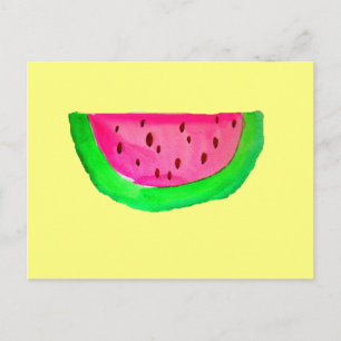 Carte Postale Fruit de pastèque rose juteux