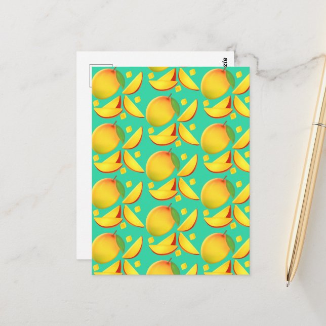 Carte Postale Fruit Mango (Devant/Arrière en situation)