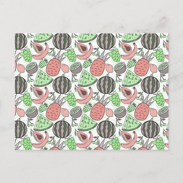 Carte Postale Fruit motif transparent | motif de surface de frui (Devant)